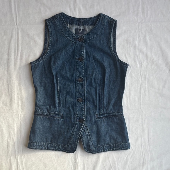 GAP Tops - GAP Blue Denim Button-Up Vest